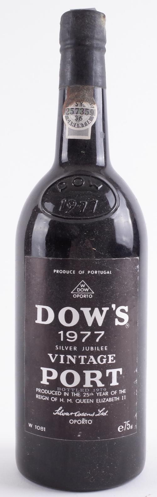 ONE BOTTLE DOW 1977 VINTAGE PORT
