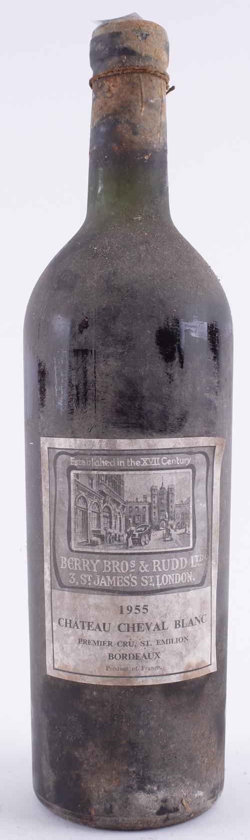 ONE BOTTLE CHÂTEAU CHEVAL BLANC, 1ER GRAND CRU CLASSÉ, ST. EMILION, 1955 LONDON BOTTLED BY BERRY BROS + RUDD