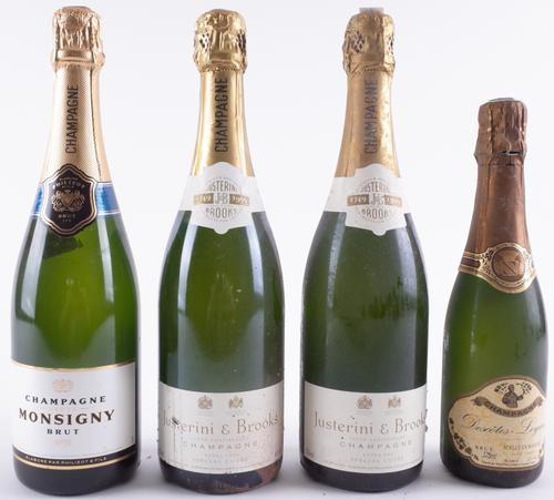 THREE BOTTLES AND ONE HALF BOTTLE NON-VINTAGE CHAMPAGNE