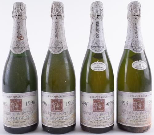 FOUR BOTTLES CHAMPAGNE THIRION-MALISSART, CUVÉE DU BAPTÈME DE CLOVIS VINTAGE 1996