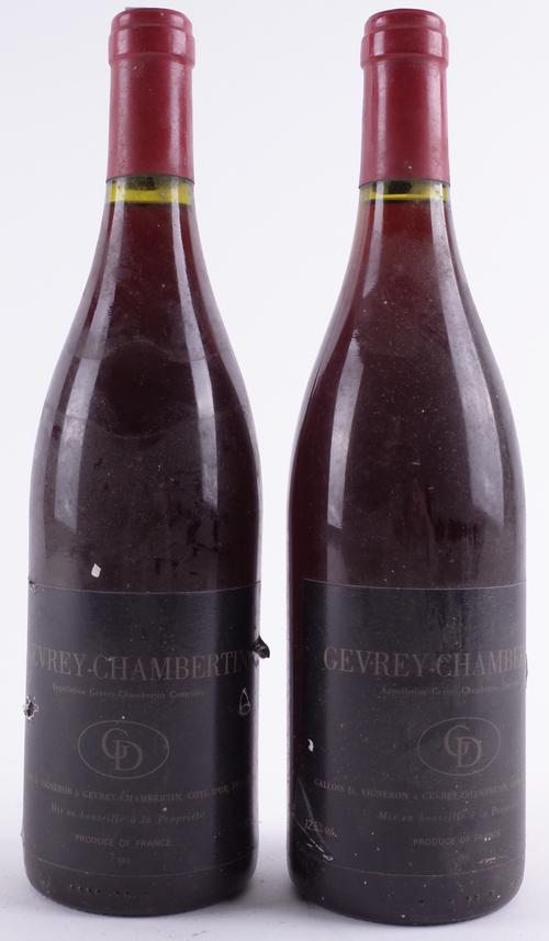 TWO BOTTLES GEVREY-CHAMBERTIN, DOMAINE DOMINIQUE GALLOIS 1989