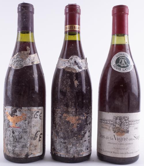 THREE BOTTLES OF RED BURGUNDY