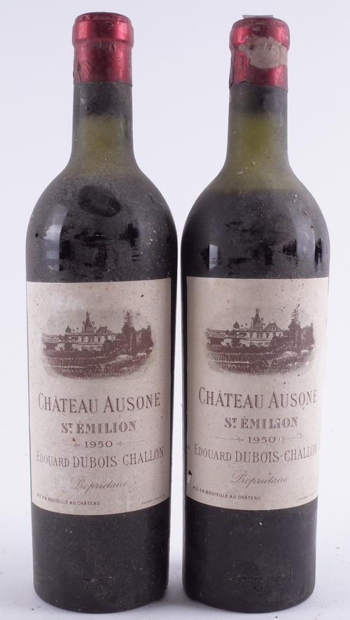 TWO BOTTLES CHÂTEAU AUSONE, 1ER GRAND CRU CLASSÉ, ST. EMILION 1950
