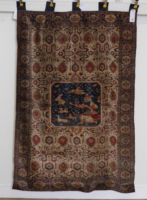 A FINE SILK TABRIZ PICTORIAL RUG, PERSIAN