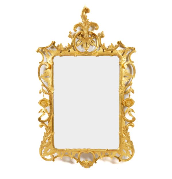 A GEORGE III STYLE GOLD PAINTED MIRROR