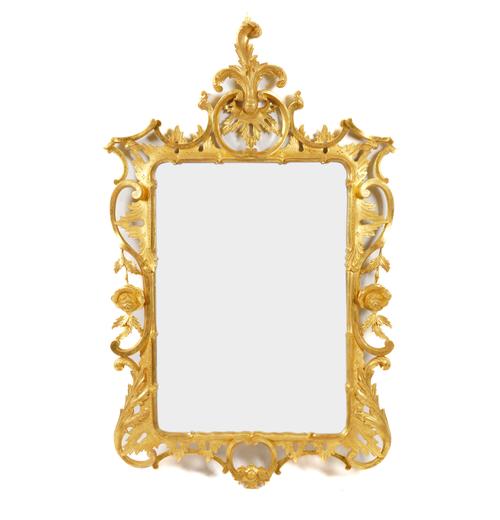 A GEORGE III STYLE GOLD PAINTED MIRROR