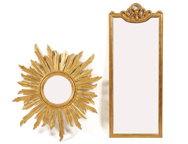 A GOLD PAINTED SUN BURST WALL MIRROR (3)