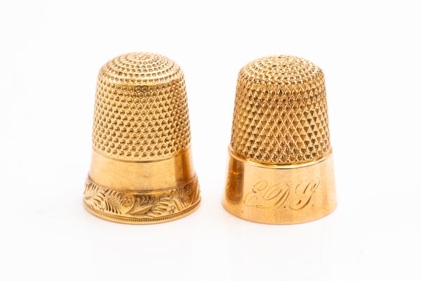 TWO GOLD THIMBLES (2)