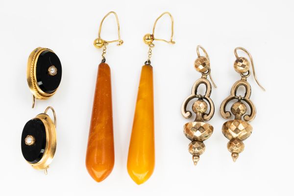 THREE PAIRS OF EARRINGS (3)