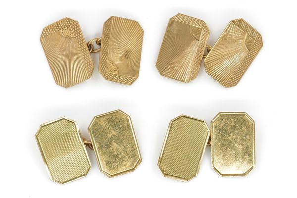 TWO PAIRS OF 9CT GOLD CUFFLINKS (2)