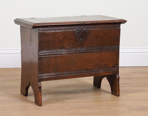 AN 18TH CENTURY AND LATER OAK COFFER