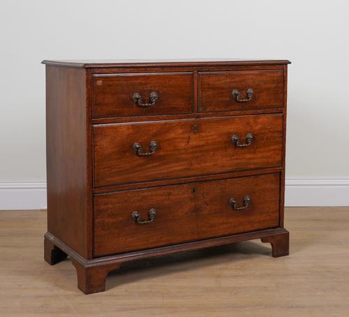 A 19TH CENTURY MAHOGANY FOUR DRAWER CHEST