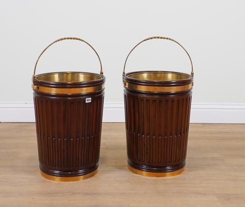 A PAIR OF GEORGE III STYLE PEAT BUCKETS