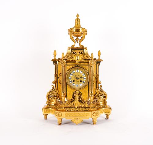 A FRENCH ORMOLU MANTEL CLOCK