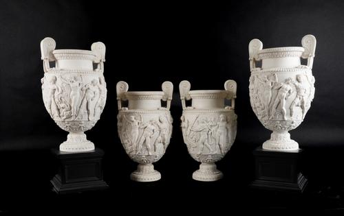 TWO PAIRS OF WHITE COMPOSITE MODELS OF THE TOWNLEY VASE (4)