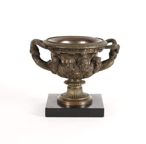 A GRAND TOUR BRONZE MODEL OF THE ALBANI VASE AFTER THE ANTQUE
