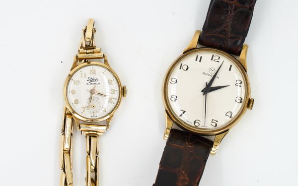 TWO GOLD WRISTWATCHES (2)