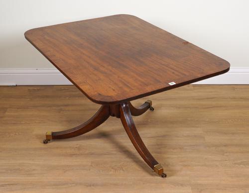 A GEORGE III ROSEWOOD BANDED MAHOGANY SNAP TOP CENTRE TABLE