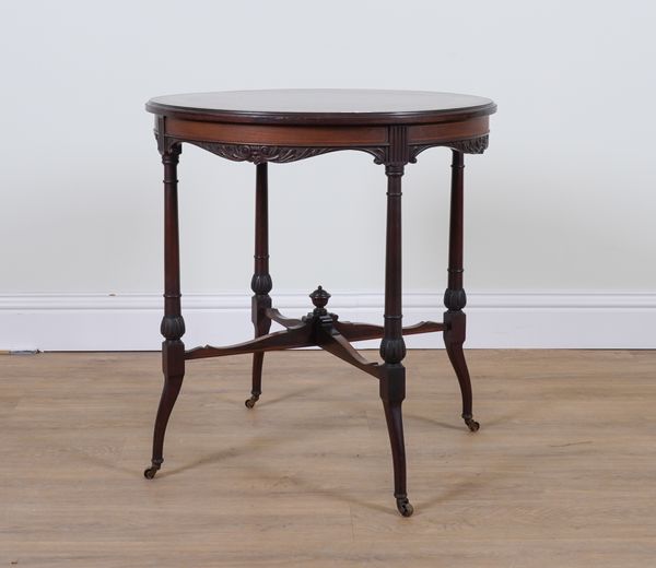 A VICTORIAN INLAID MAHOGANY CIRCULAR CENTRE TABLE