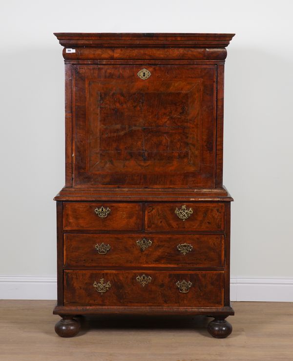 A GEORGE II WALNUT ESCRITOIRE