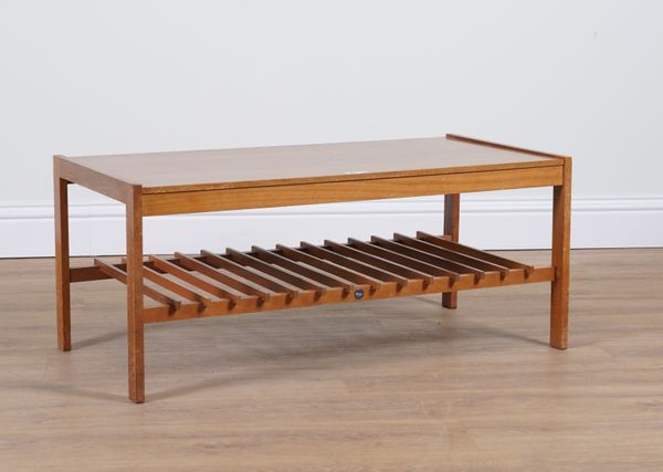 MYER; A MID 20TH CENTURY TEAK RECTANGULAR COFFEE TABLE