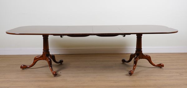 WILLIAM TILLMAN; A MAHOGANY EXTENDING DINING TABLE