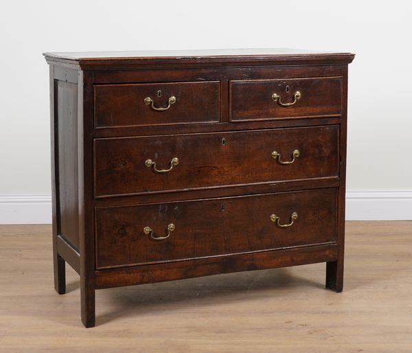 AN 18TH CENTURY OAK FOUR DRAWER CHEST