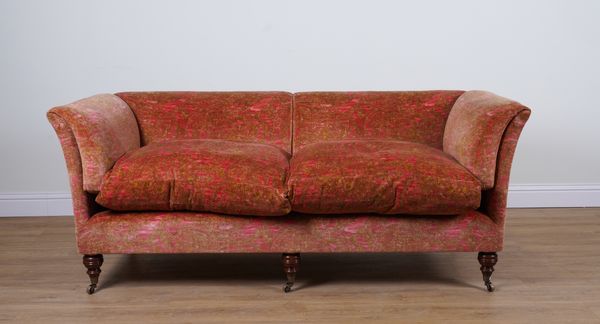 BEAUMONT AND FLETCHER LONDON; A PAISLEY UPHOLSTERED CHESTERFIELD SOFA