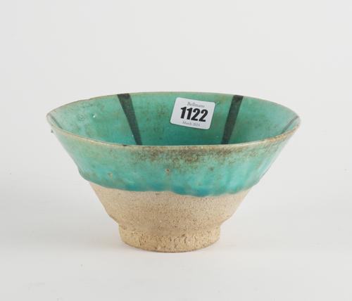 A KASHAN TURQUOISE GLAZED BOWL