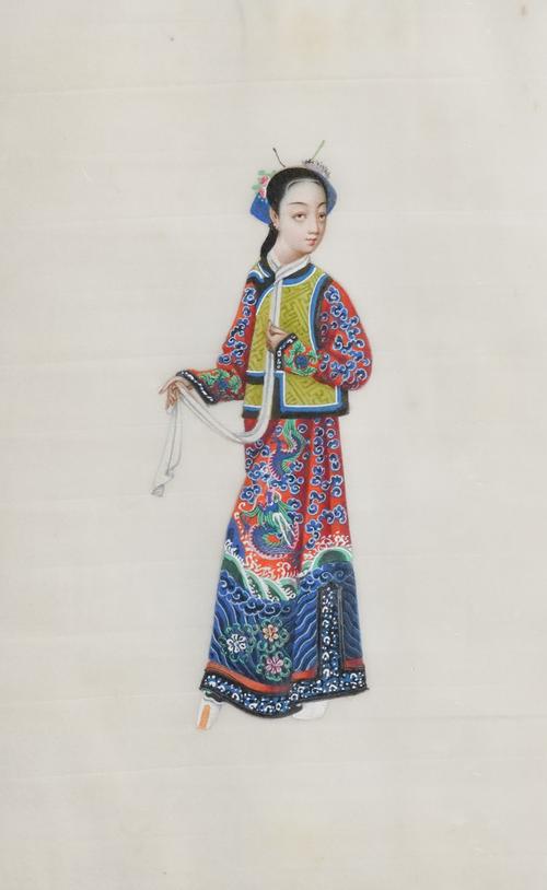 A PAIR OF CHINESE RICE PAPER PAINTINGS (2)