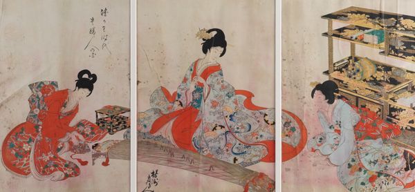 CHIKANOBO TOYOHARA ( 1838-1912) EIGHT JAPANESE WOODBLOCK TRIPTYCHS  (9)