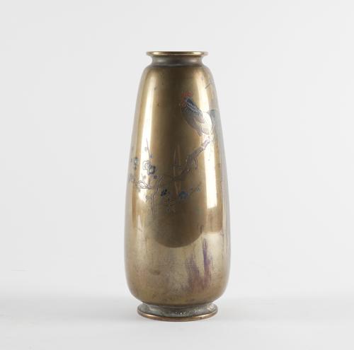 A JAPANESE MIXED METAL VASE
