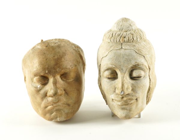 DORIS FLINN (BRITISH 1892-1977): A PLASTER MASK; TOGETHER WITH ANOTHER DEATH MASK POSSIBLY BEETHOVEN (2)