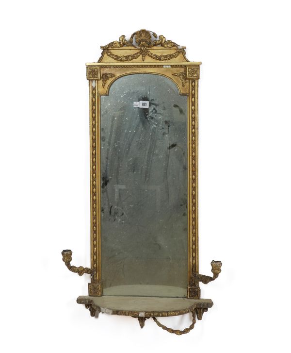 A PAIR OF VICTORIAN GILT FRAMED GIRONDOLE WALL MIRRORS (2)