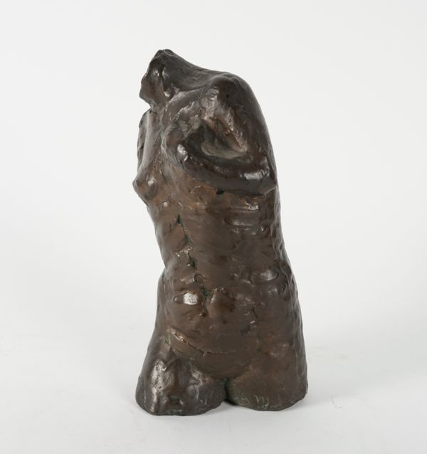 A PATINATED BRONZE MODEL OF A MALE TORSO