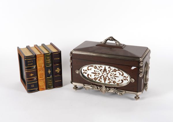 A MAITLAND SMITH MAHOGANY AND METAL MOUNTED CASKET (2)