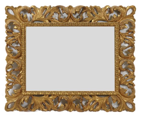 A LATE 19TH CENTURY GILT FRAMED RECTANGULAR MIRROR