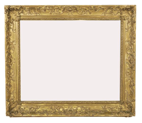 A 19TH CENTURY GILT FRAMED RECTANGULAR MIRROR (2)