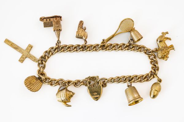 A GOLD CHARM BRACELET