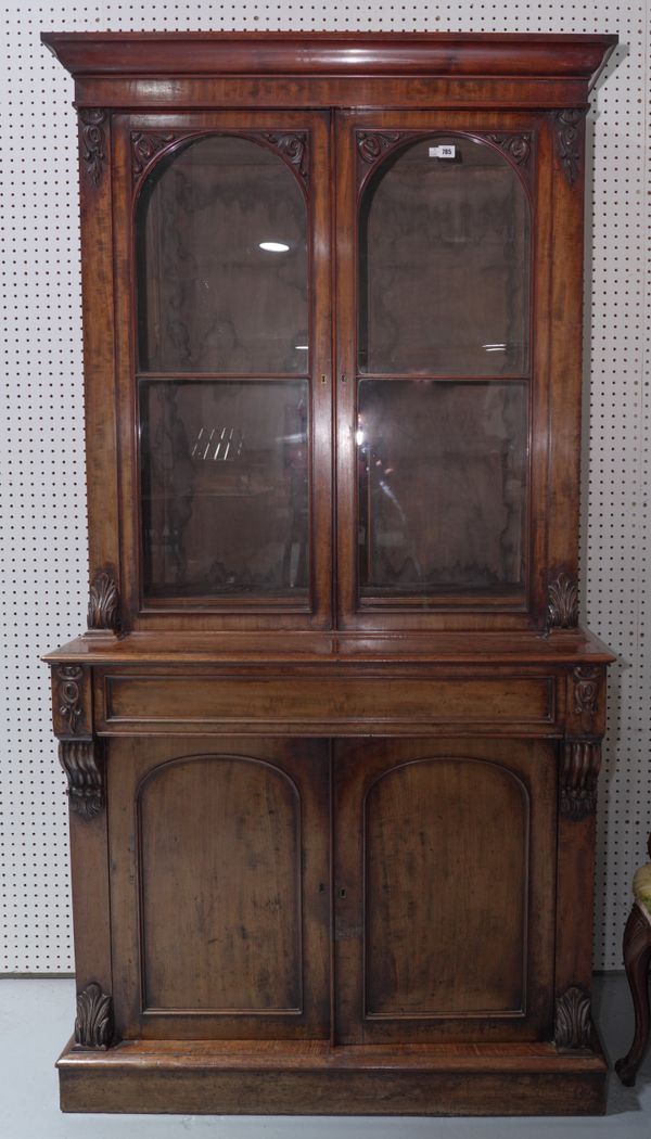 A VICTORIAN MAHOGANY BOOKCASE CABINET