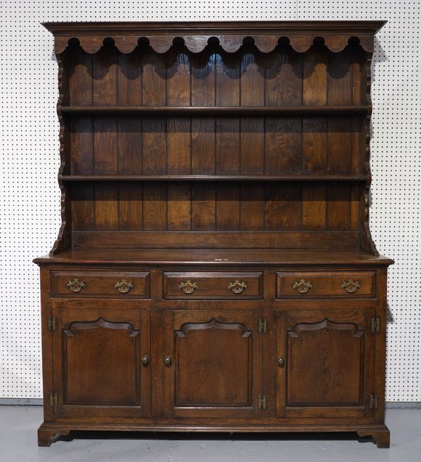 AN 18TH CENTURY STYLE OAK DRESSER