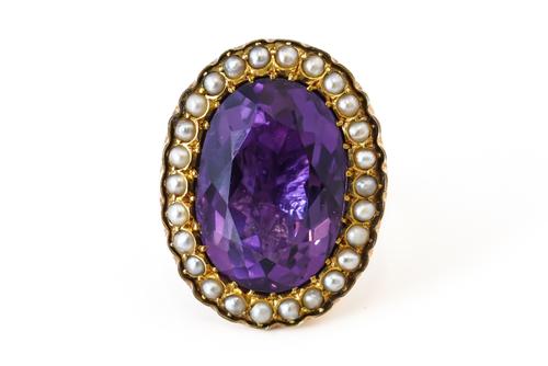 AMETHYST AND PEARL RING (2)