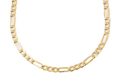 A 9CT GOLD FIGARO LINK NECKCHAIN