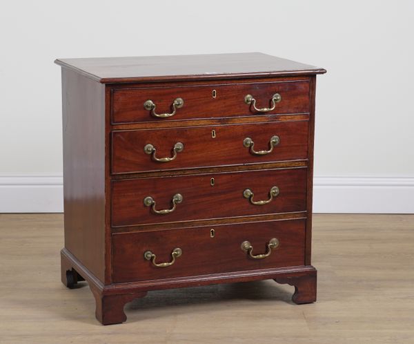 A GEORGE III MAHOGANY FOUR DRAWER CHEST