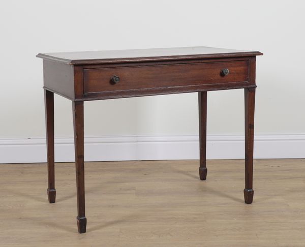 A GEORGE III MAHOGANY SINGLE DRAWER SIDE TABLE