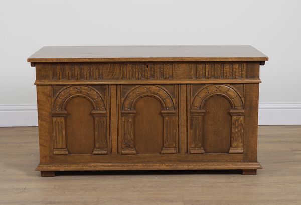 AN 18TH CENTURY STYLE OAK COFFER