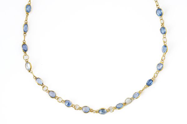 A LONG SAPPHIRE NECKLACE