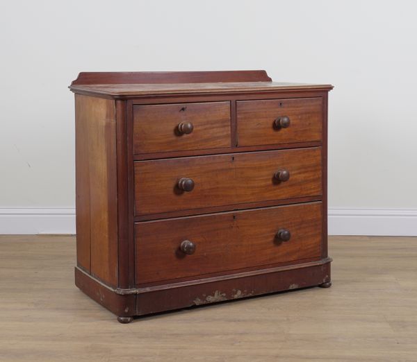 A VICTORIAN MAHOGANY FOUR DRAWER CHEST