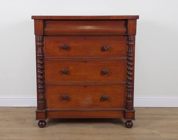 A 19TH CENTURY SCOTTISH MAHOGANY FOUR DRAWER CHEST