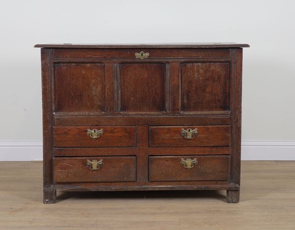 AN EARLY 18TH CENTURY OAK MULE CHEST